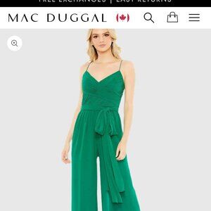 Ruched Sleeveless Tie Jumpsuit-- Ieena by Mac Duggal [US L]
